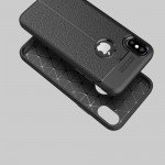 Wholesale iPhone X (Ten) TPU Leather Armor Hybrid Case (Space Gray)